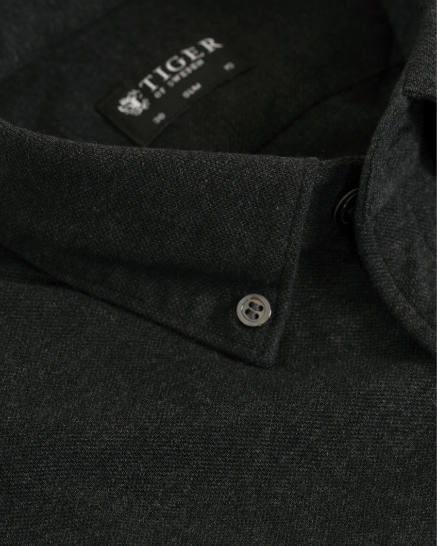Herre | Skjorter | Tiger of Sweden | Donald Pique Shirt Charcoal