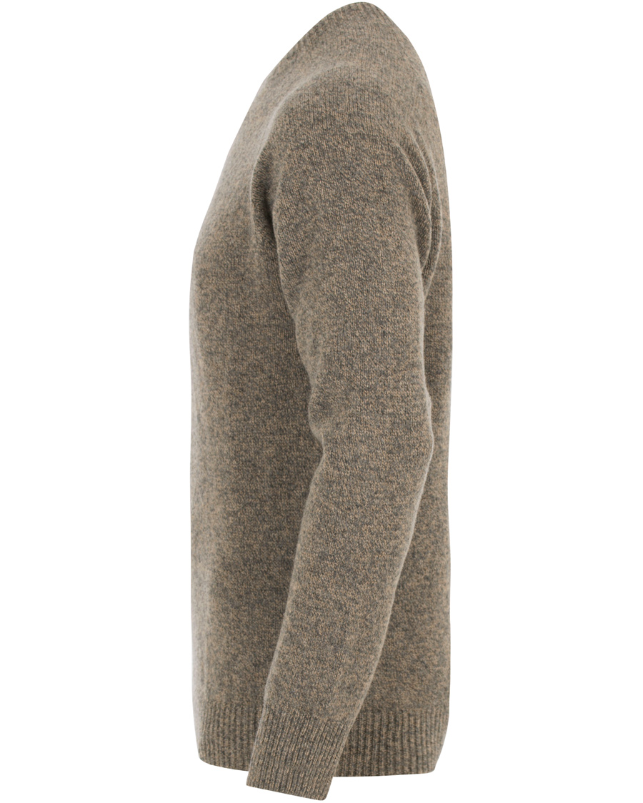 Herre | Gensere | Sunspel | Lambswool Crew Neck Beige