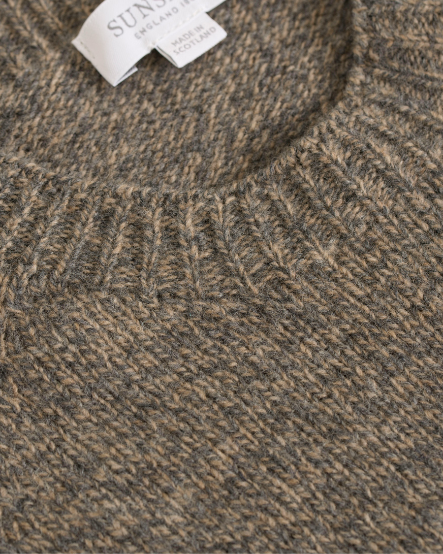Herre | Gensere | Sunspel | Lambswool Crew Neck Beige