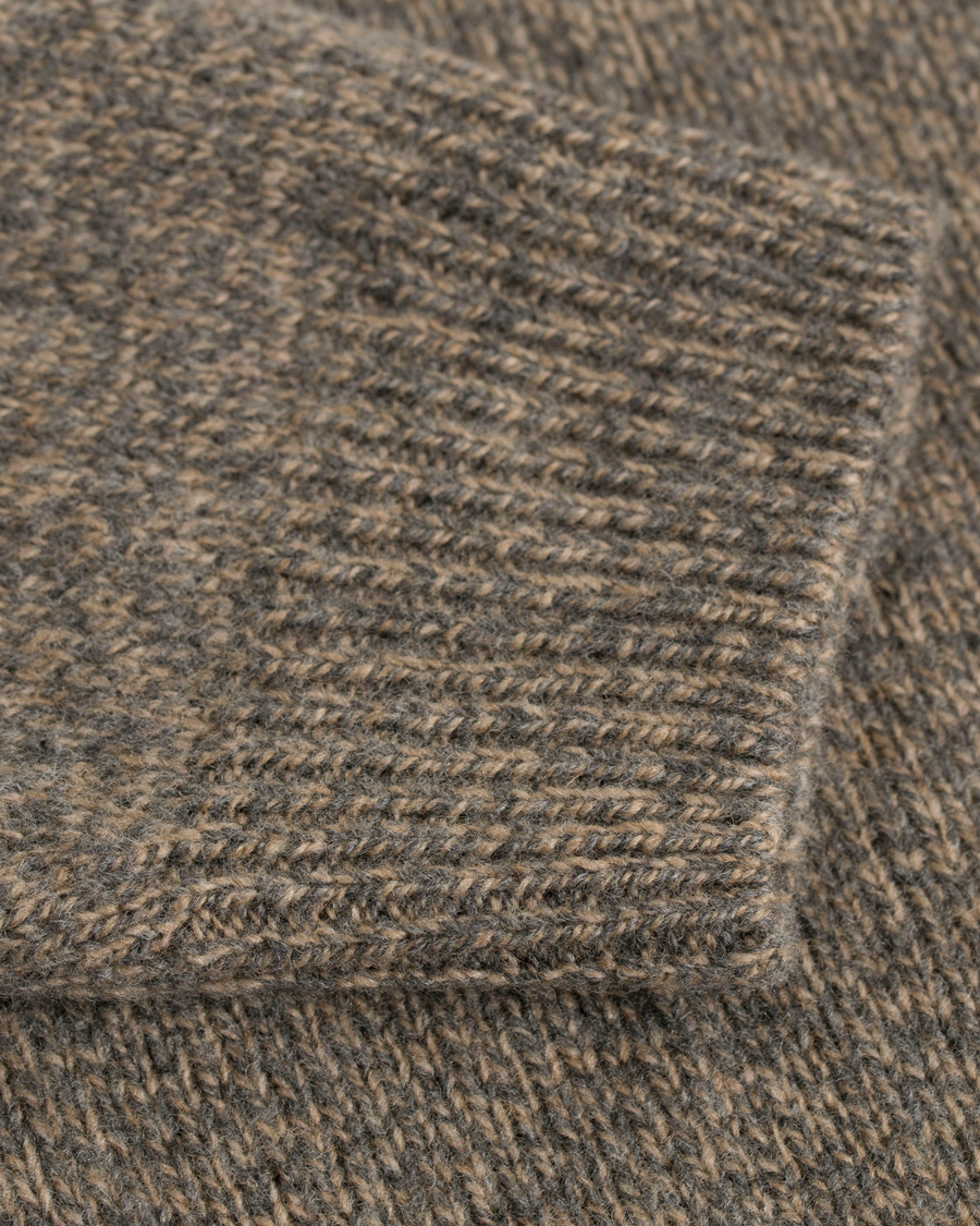 Herre | Gensere | Sunspel | Lambswool Crew Neck Beige