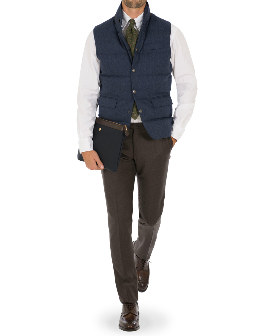 Herre | Jakker | Ralph Lauren Purple Label | Lloyd Down Filled Wool Vest Dark French Blue