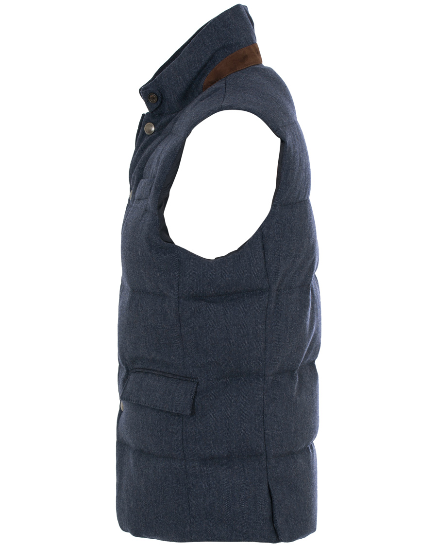 Herre | Jakker | Ralph Lauren Purple Label | Lloyd Down Filled Wool Vest Dark French Blue