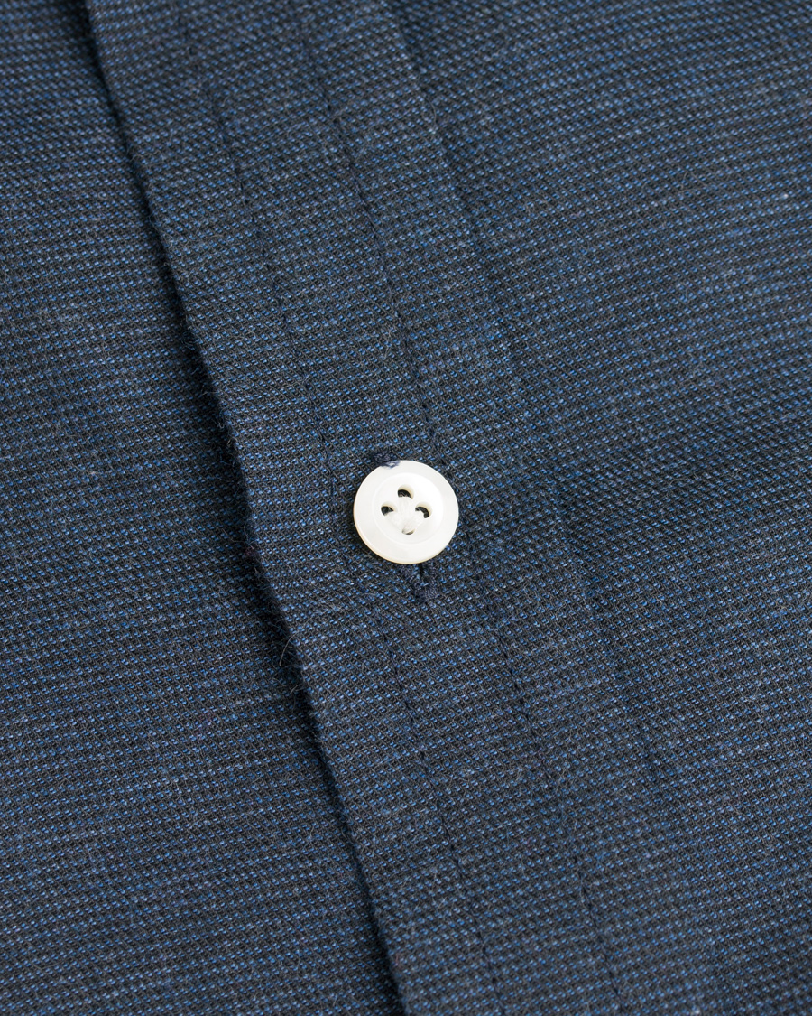 Herre | Skjorter | Morris Heritage | Bond Button Down Flannel Shirt Navy
