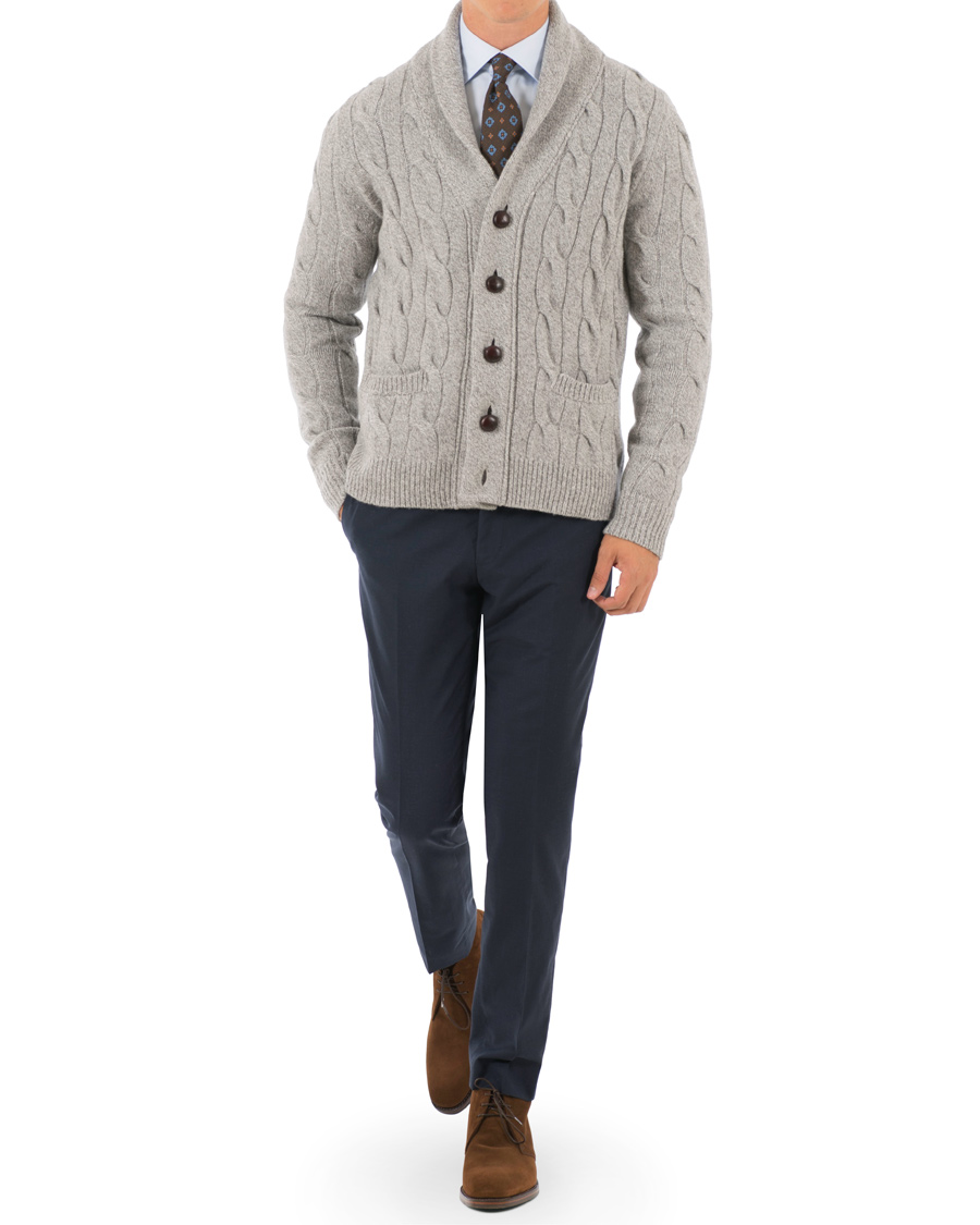 Herre | Gensere | Morris Heritage | Cable Cardigan Grey