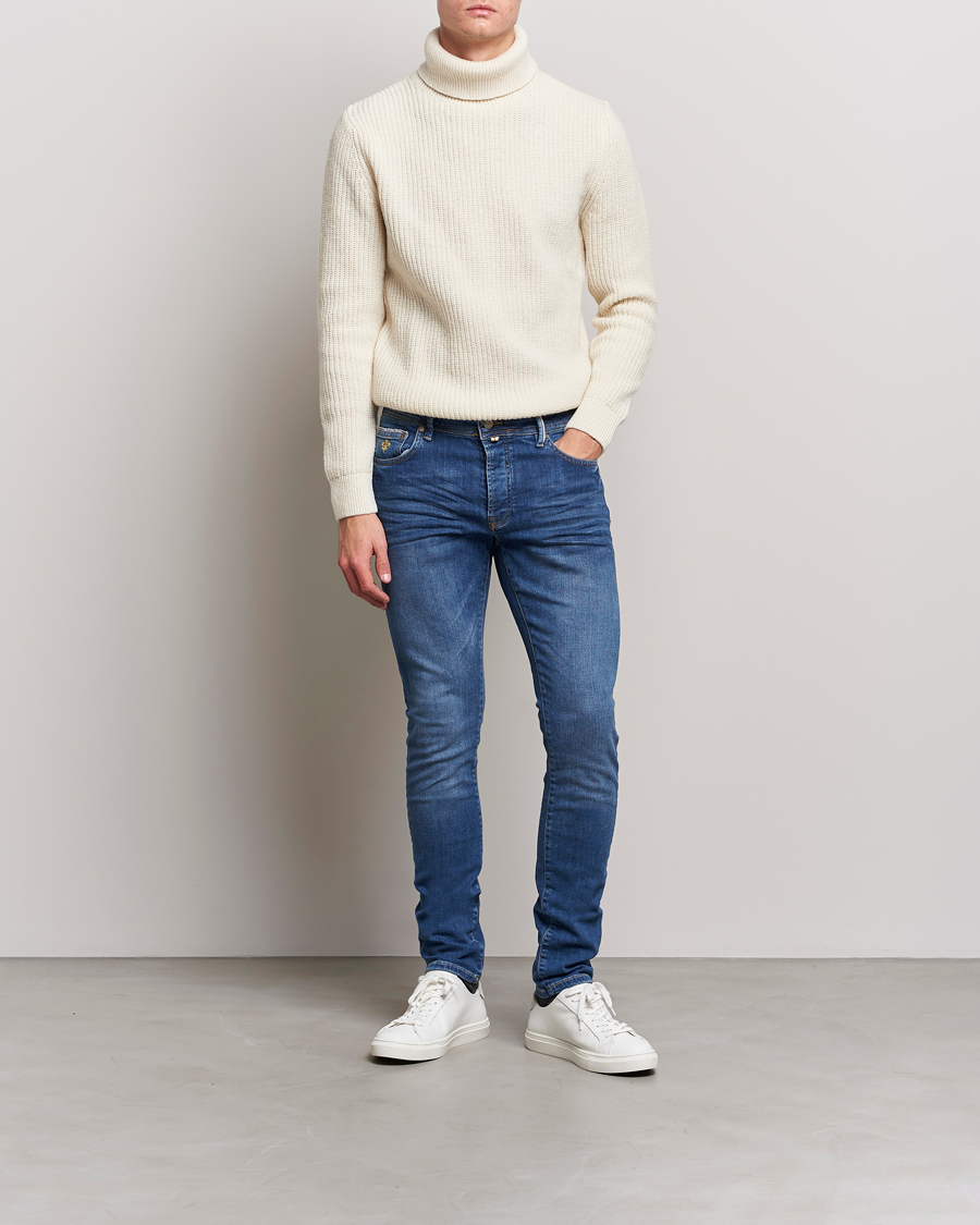 Herre |  | Morris | Triumph Slim Fit Stretch Jeans Mid Blue