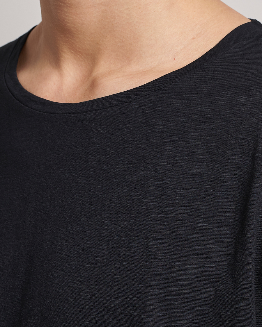 Herre | T-Shirts | Nudie Jeans | Roger Slub Crew Neck Tee Black