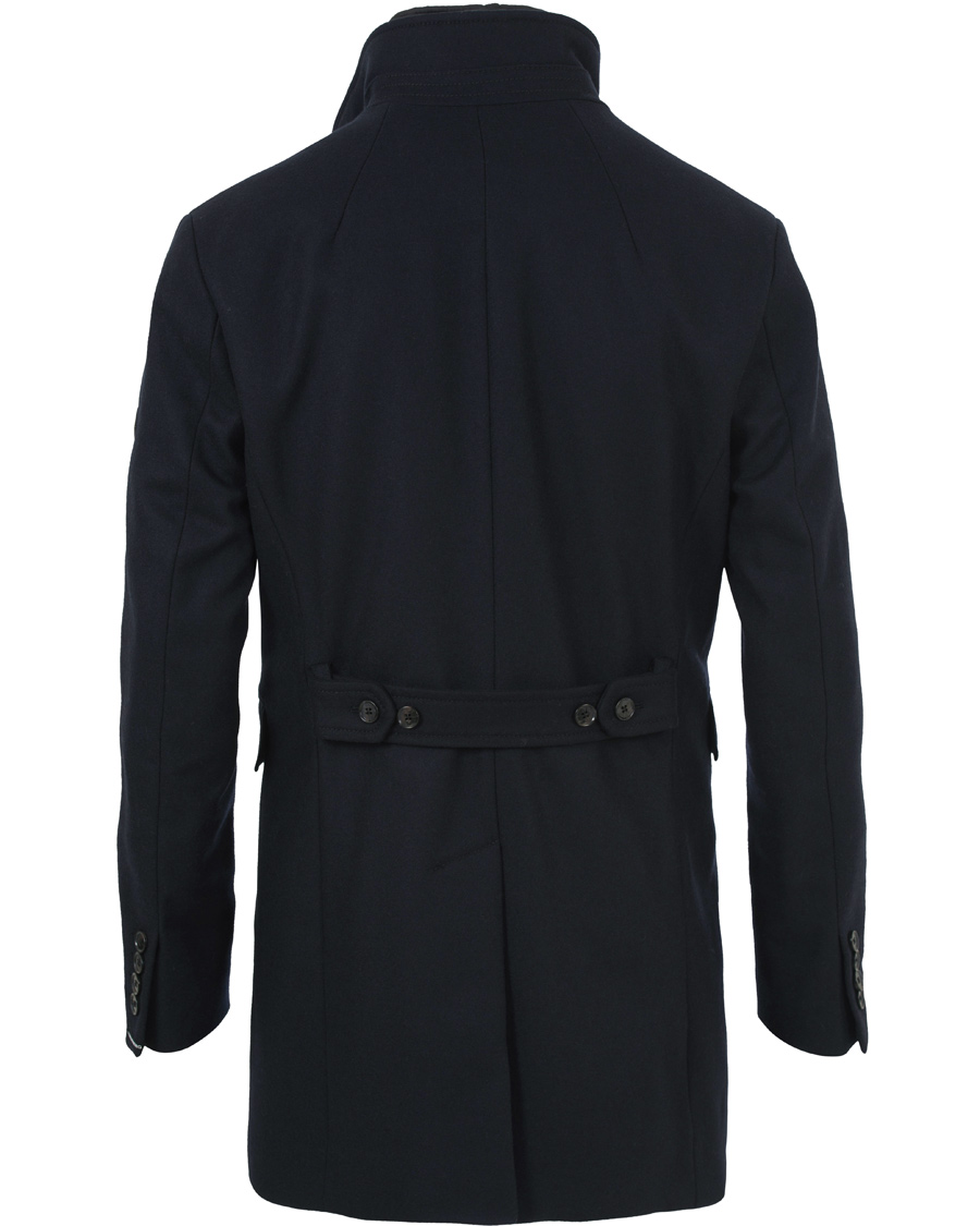 Herre | Jakker | J.Lindeberg | Gavin Stand Up Collar Compact Melton Coat Navy