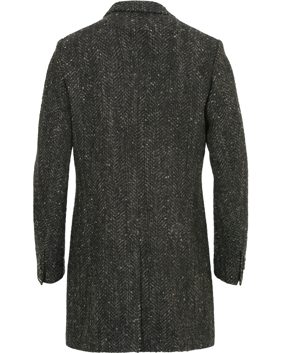 Herre | Jakker | J.Lindeberg | Wolger Rock Wool Herringbone Coat Black