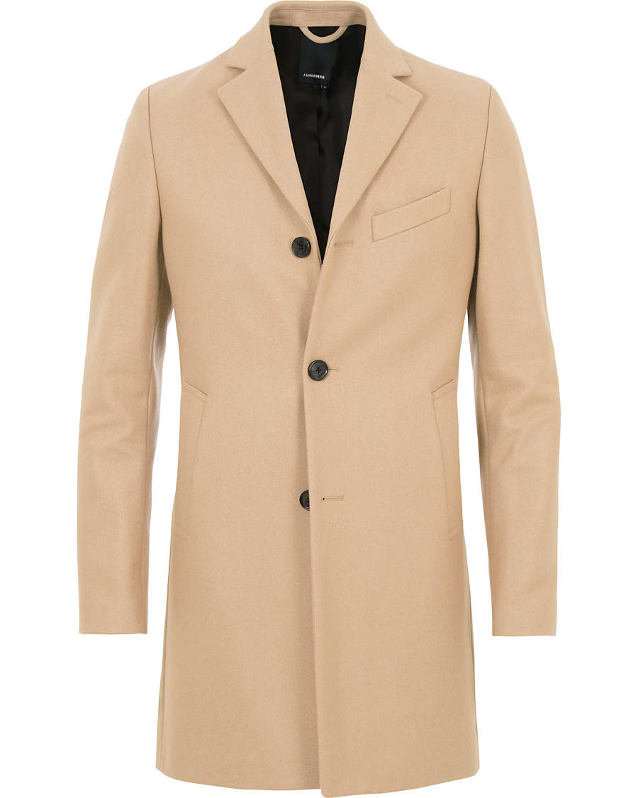 Herre | Jakker | J.Lindeberg | Wolger Compact Melton Coat Sand
