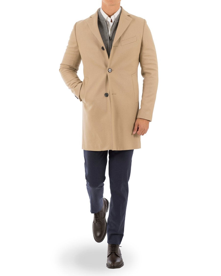 Herre | Jakker | J.Lindeberg | Wolger Compact Melton Coat Sand