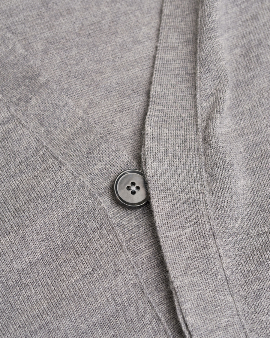 Herre | Gensere | J.Lindeberg | Lyon True Merino Cardigan Grey Melange