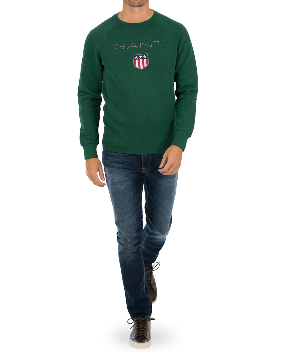 Herre | Gensere | GANT | Shield Crew Neck Sweatshirt Ivy Green