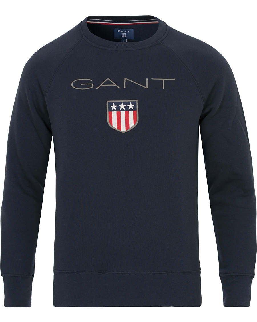 Herre | Gensere | GANT | Shield Crew Neck Sweatshirt Evening Blue