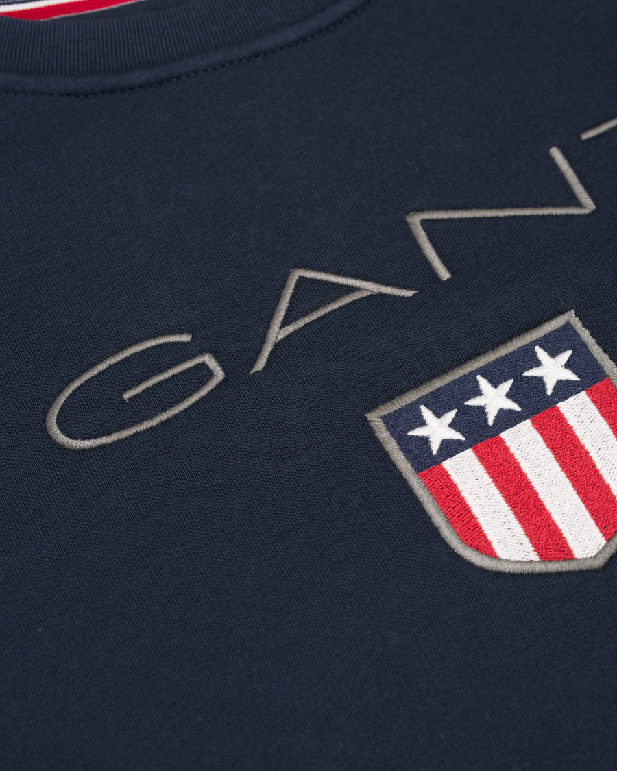 Herre | Gensere | GANT | Shield Crew Neck Sweatshirt Evening Blue