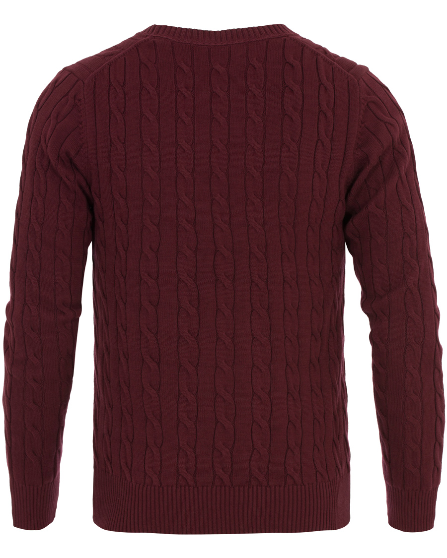 Herre | Gensere | GANT | Cotton Cable Crew Pullover Purple Wine