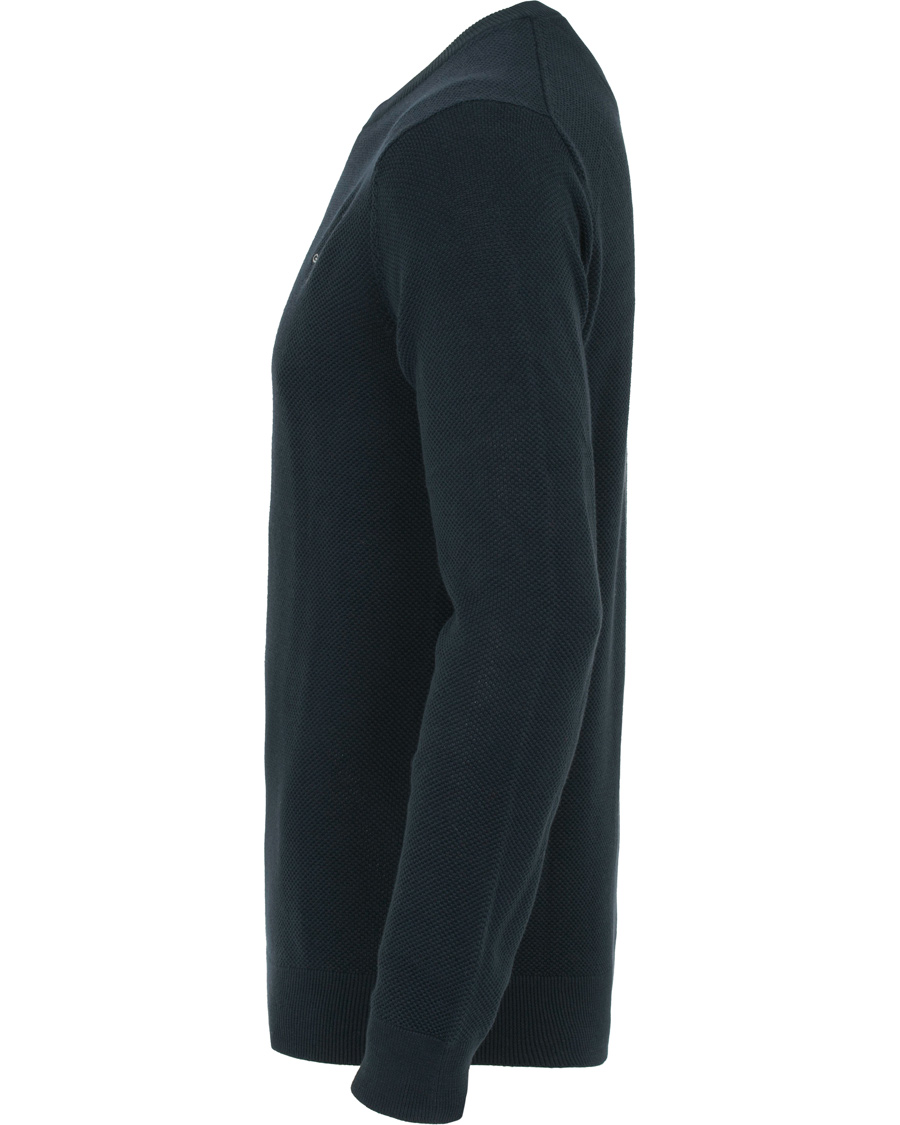 Herre | Gensere | GANT | Cotton Pique Crew Neck Evening Blue