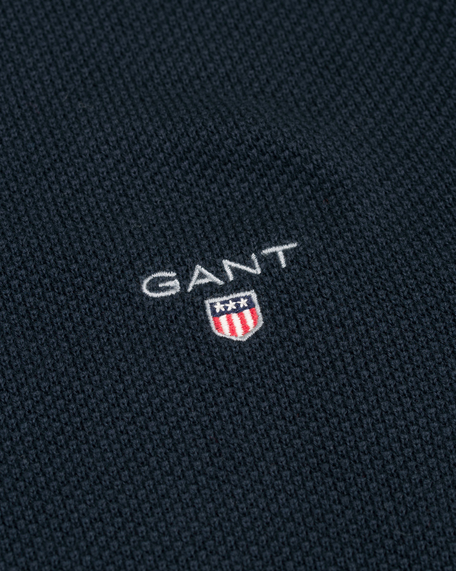 Herre | Gensere | GANT | Cotton Pique Crew Neck Evening Blue