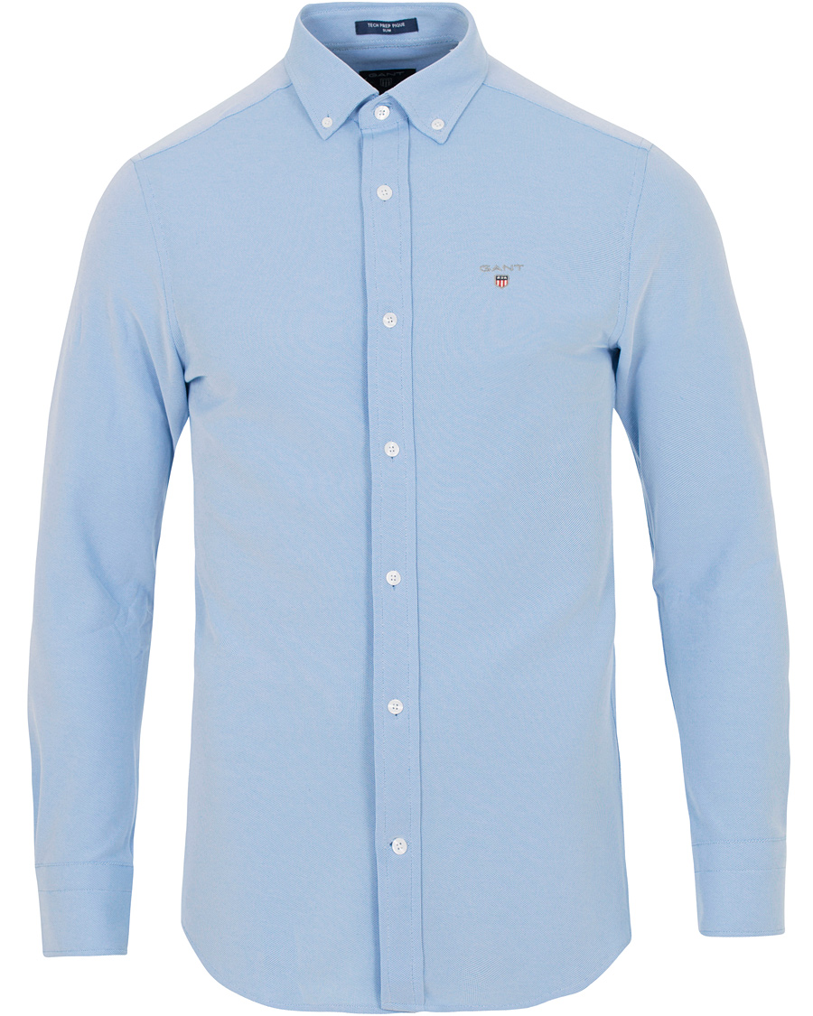 Herre | Skjorter | GANT | Slim Fit Tech Prep Pique Shirt Pallas Blue