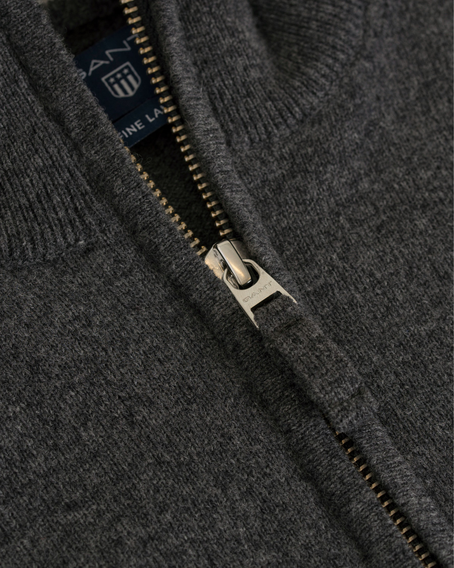 Herre | Gensere | GANT | Super Fine Lambswool Half Zip Antracite Melange