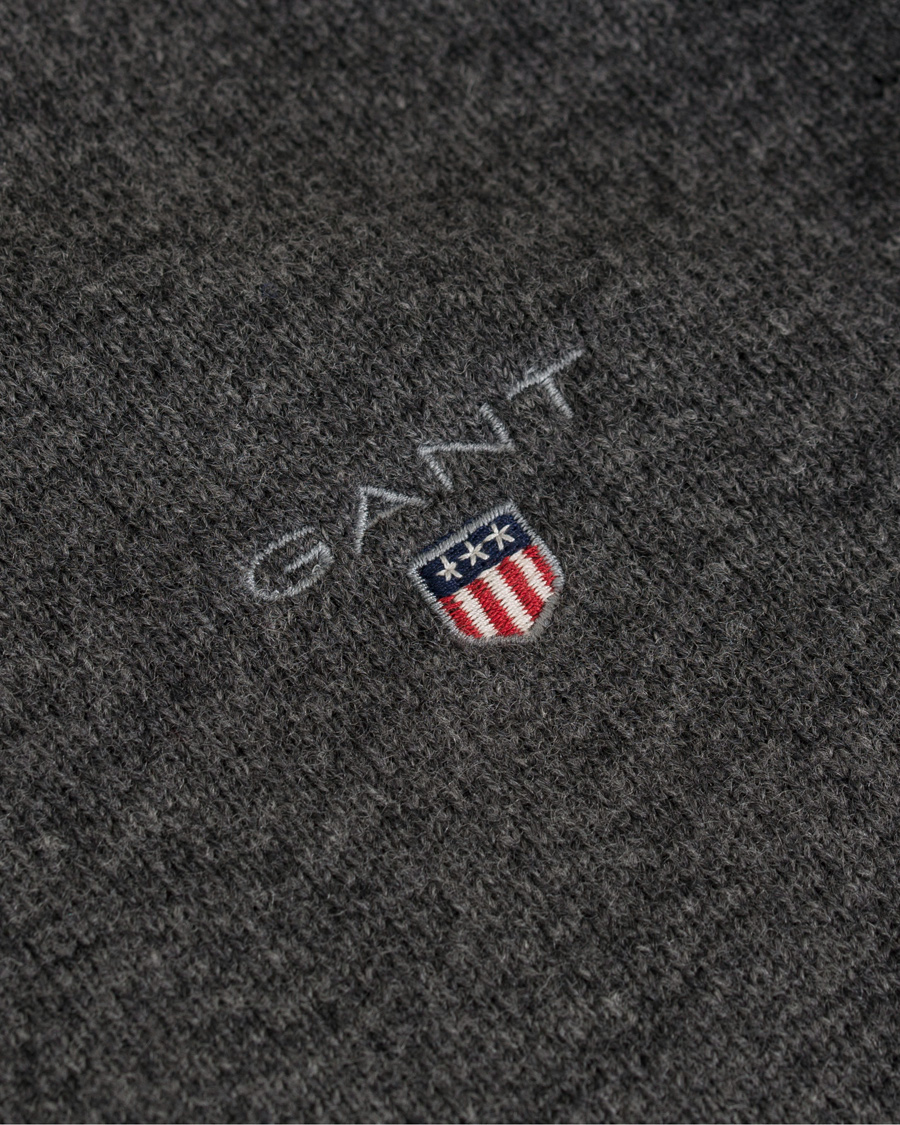 Herre | Gensere | GANT | Super Fine Lambswool Half Zip Antracite Melange