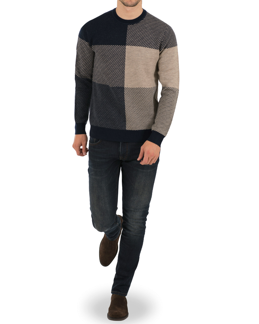 Herre | Gensere | Aquascutum | Clapton Large Check Knit Navy