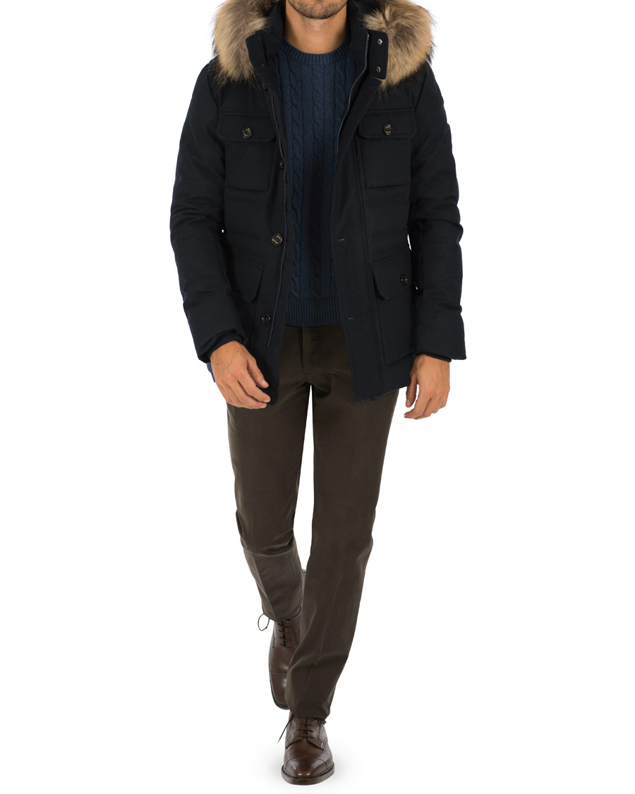 Herre | Jakker | Hackett | Mayfair Wool Down Parka Navy