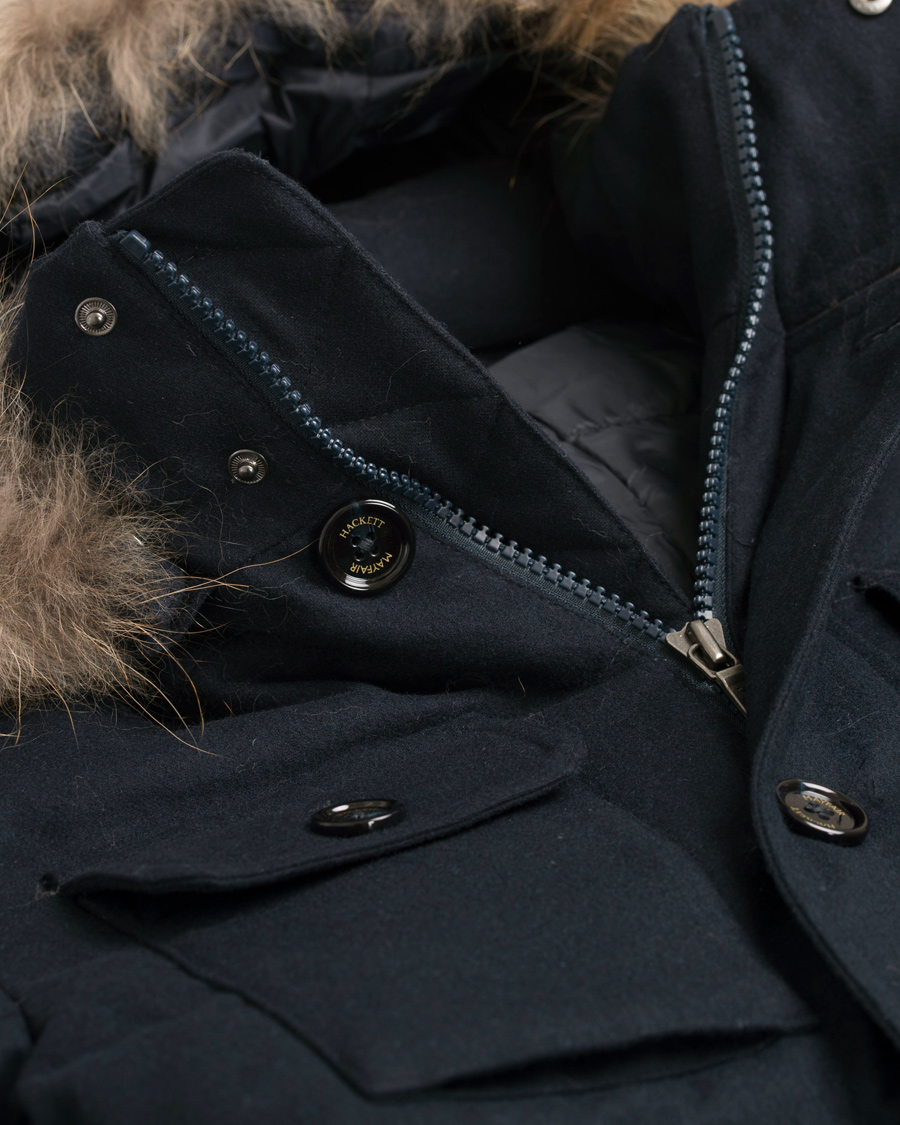 Herre | Jakker | Hackett | Mayfair Wool Down Parka Navy