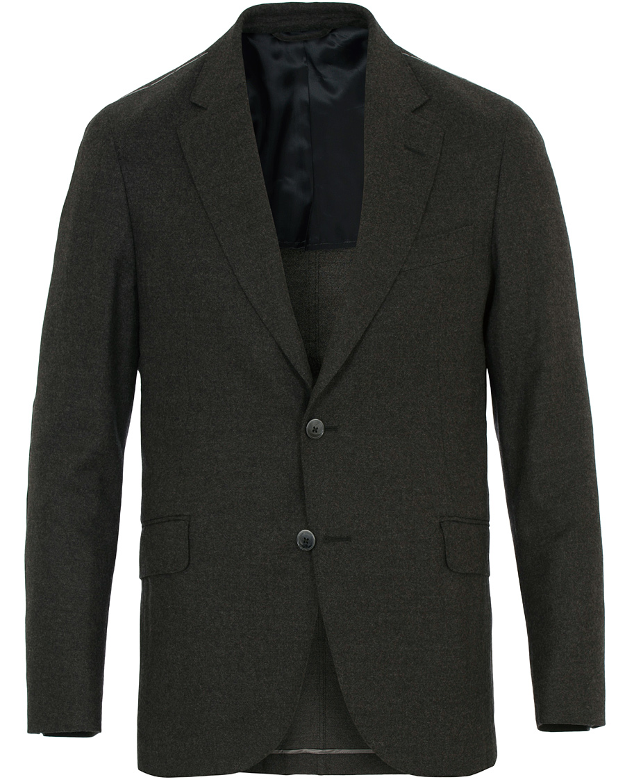 Herre | Dressjakker | Hackett | Solid Flannel Suede Elbow Patch Blazer Grey