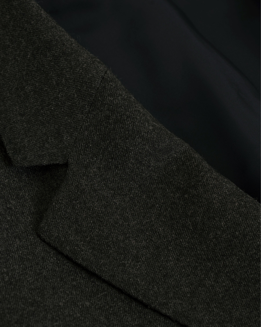 Herre | Dressjakker | Hackett | Solid Flannel Suede Elbow Patch Blazer Grey