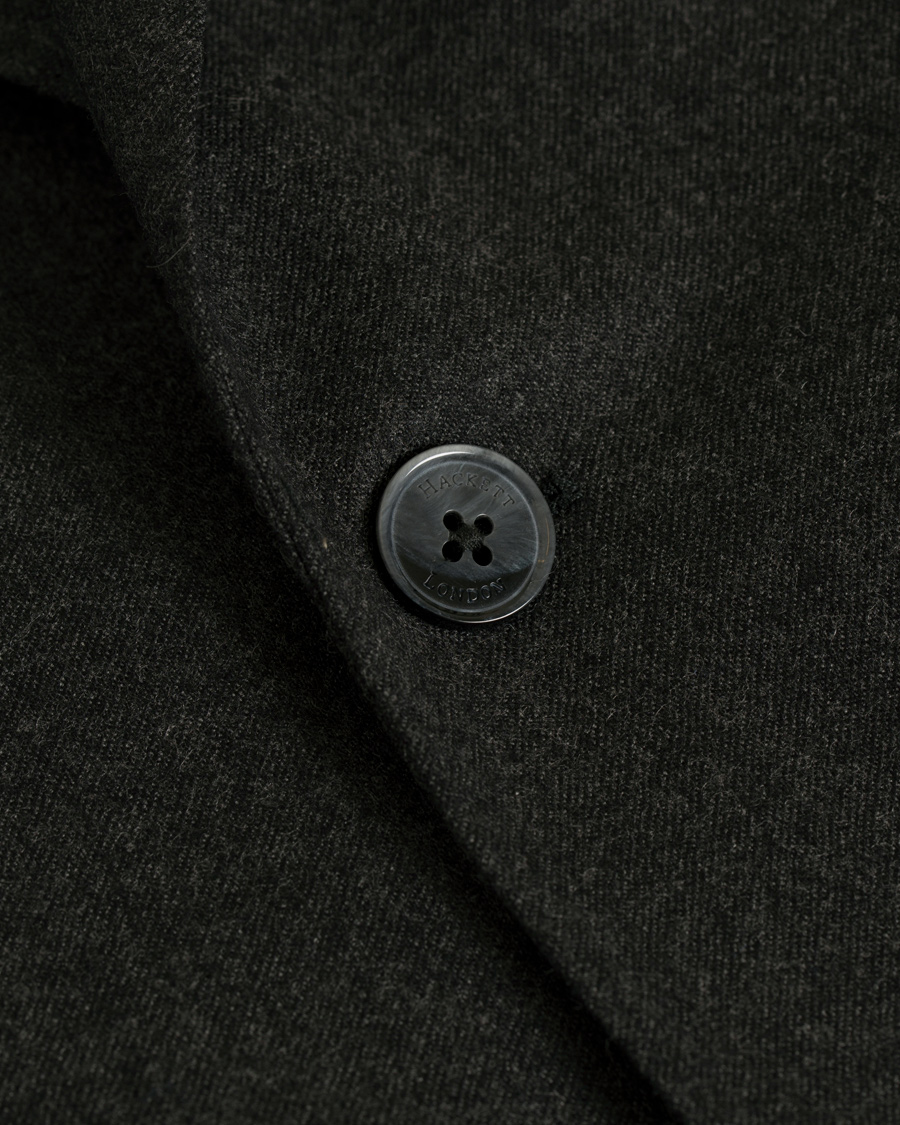 Herre | Dressjakker | Hackett | Solid Flannel Suede Elbow Patch Blazer Grey
