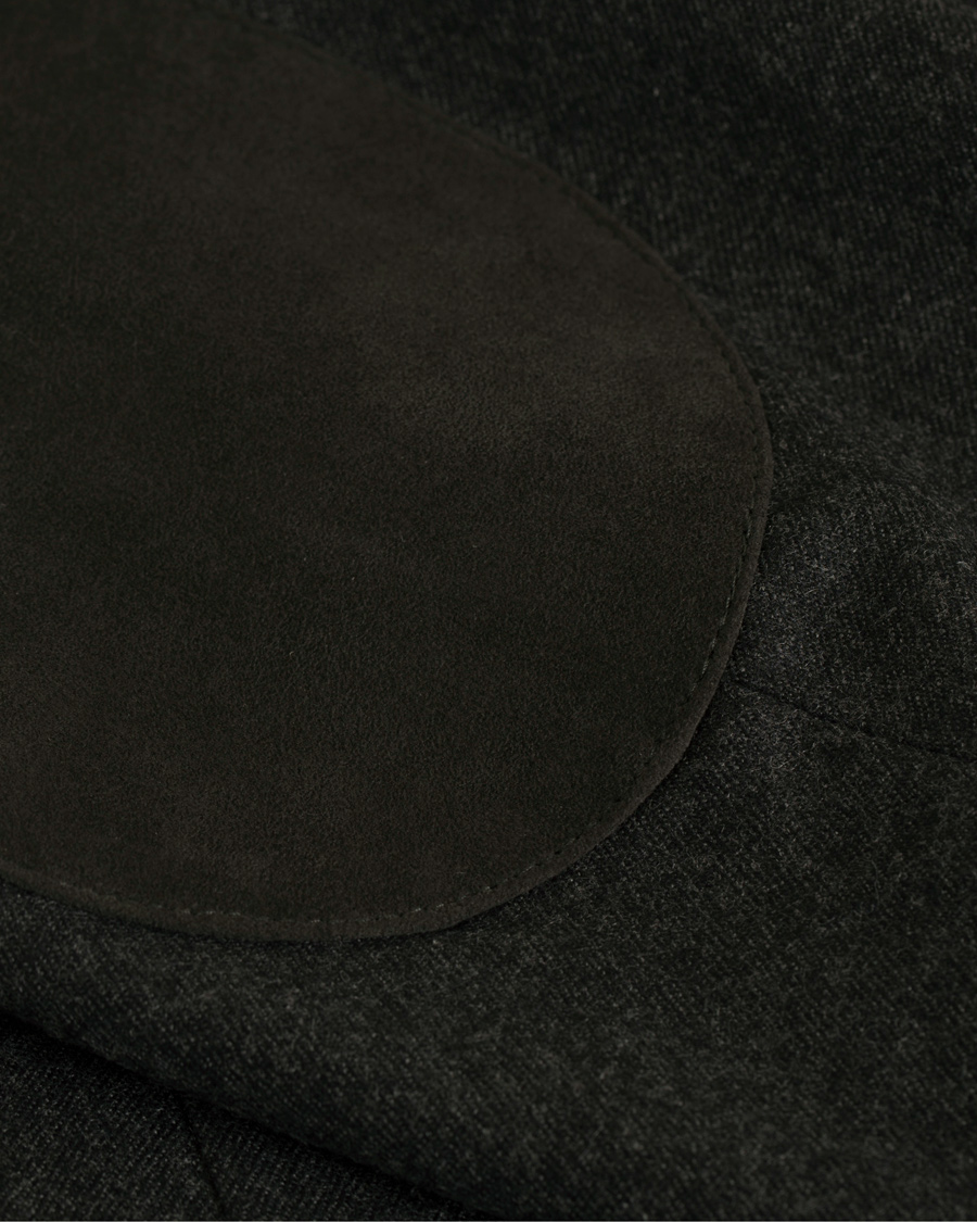Herre | Dressjakker | Hackett | Solid Flannel Suede Elbow Patch Blazer Grey