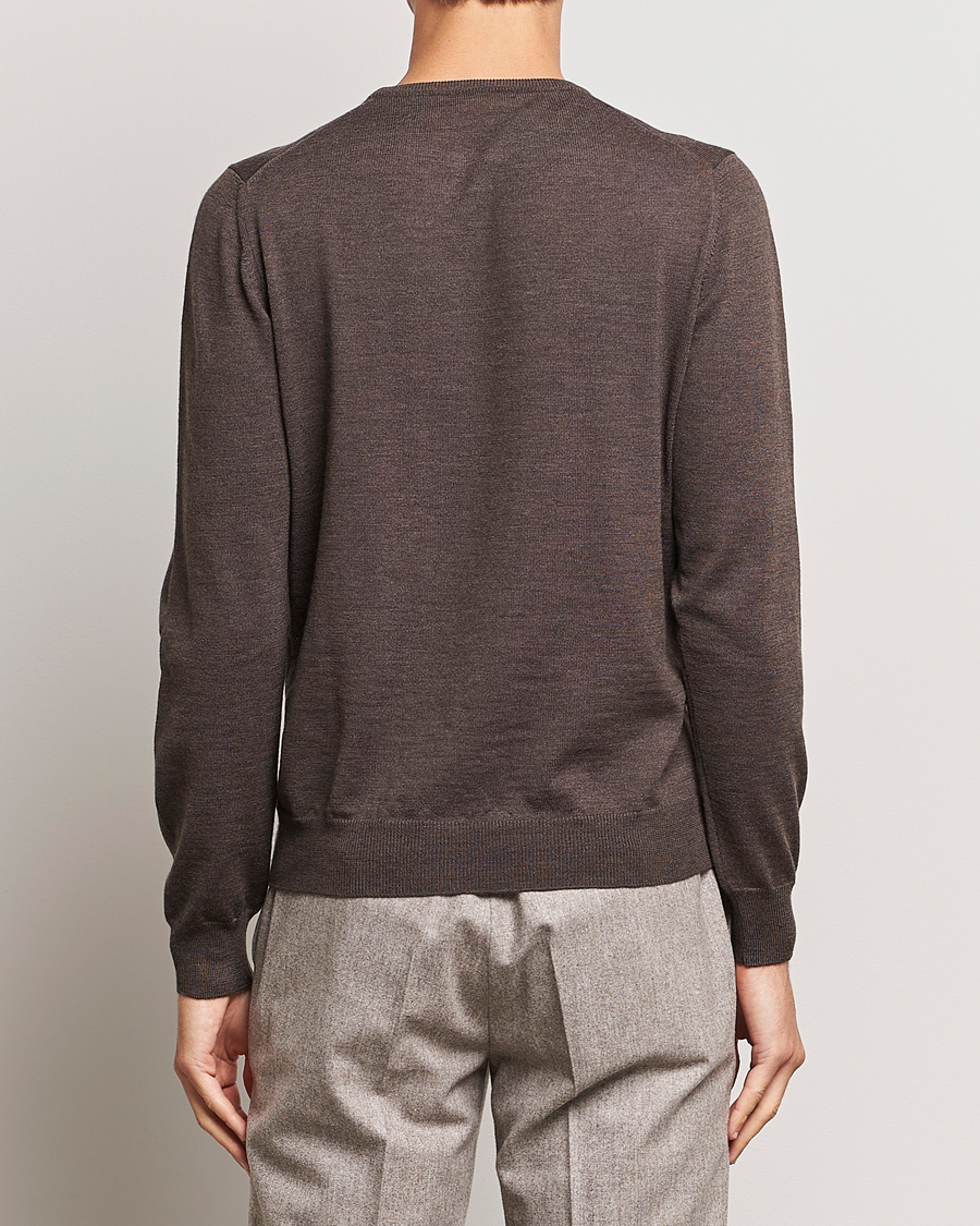 Herre | Gensere | Gran Sasso | Merino Fashion Fit Crew Neck Pullover Brown