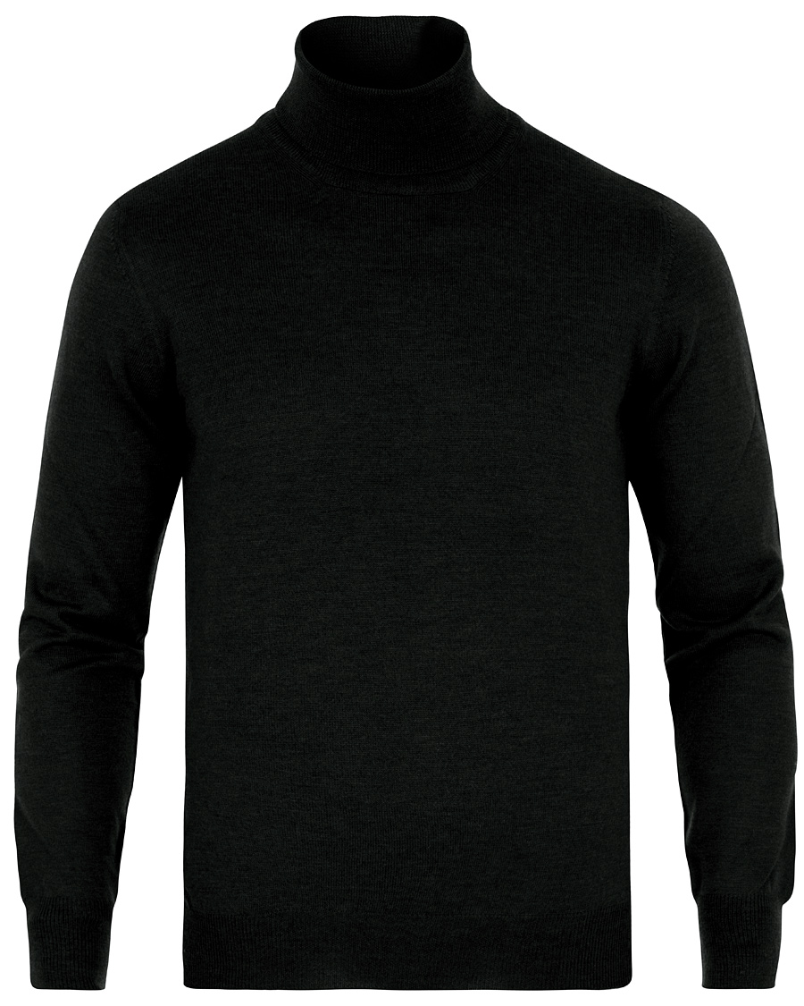 Herre | Gensere | Gran Sasso | Merino Fashion Fit Rollneck Black
