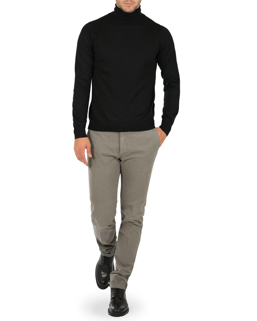 Herre | Gensere | Gran Sasso | Merino Fashion Fit Rollneck Black