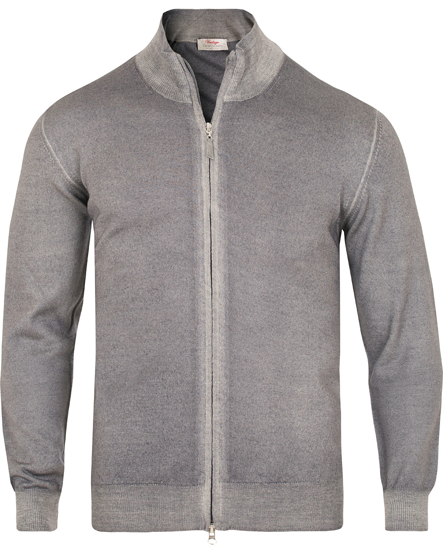 Herre | Gensere | Gran Sasso | Merino Vintage Full Zip Light Grey