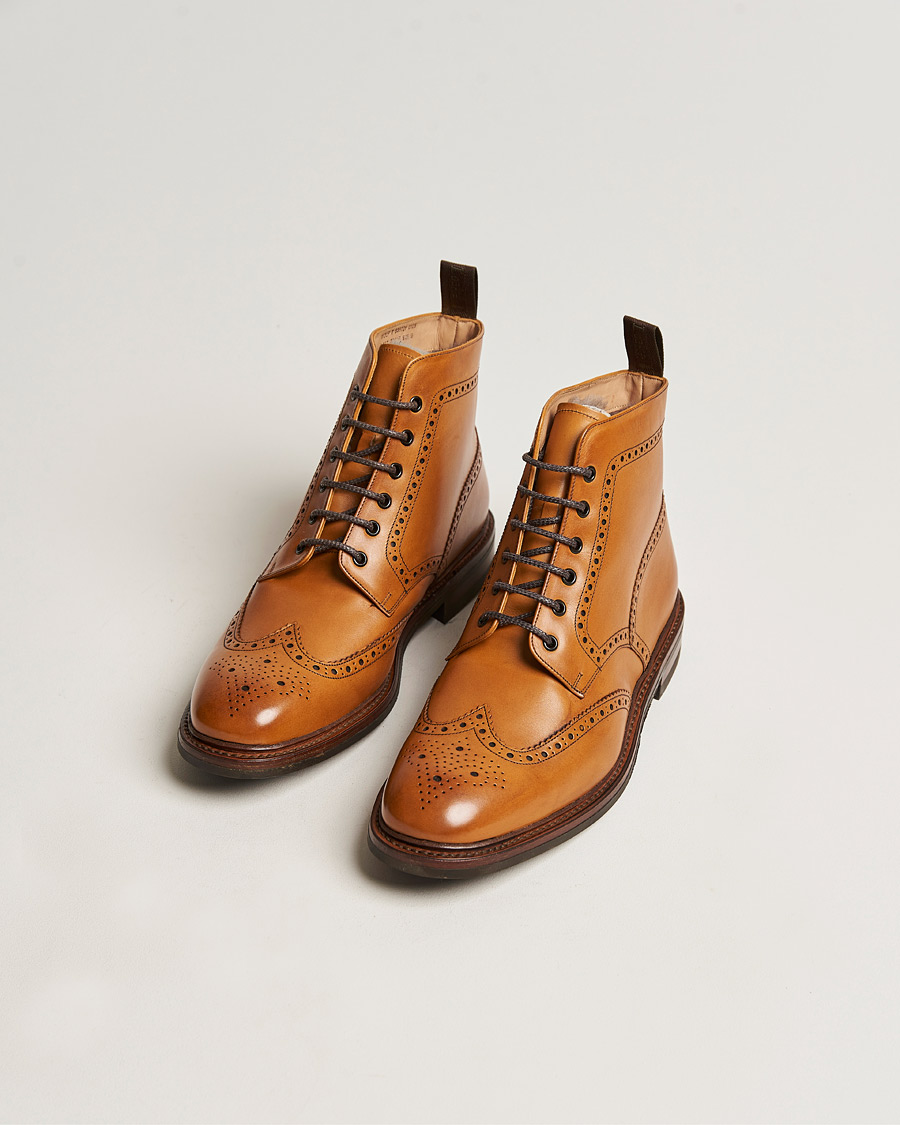 Herre | Loake 1880 Wolf Premium Fur Lined Brogue Tan Burnished Calf | Loake 1880 | Wolf Premium Fur Lined Brogue Tan Burnished Calf