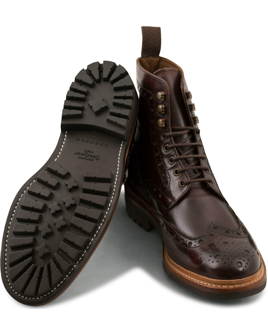 Herre | Grenson Fred Brogue Boot Commando Sole Brown Calf | Grenson | Fred Brogue Boot Commando Sole Brown Calf
