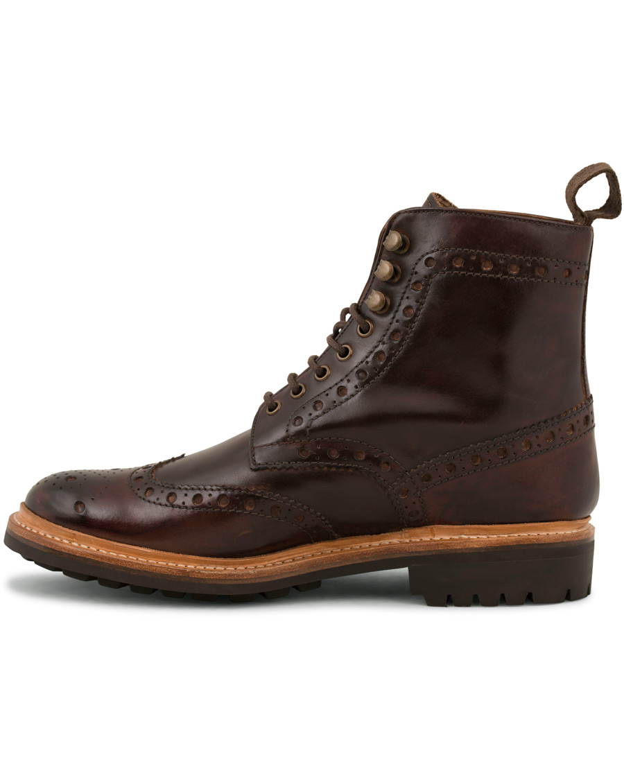 Herre | Grenson Fred Brogue Boot Commando Sole Brown Calf | Grenson | Fred Brogue Boot Commando Sole Brown Calf