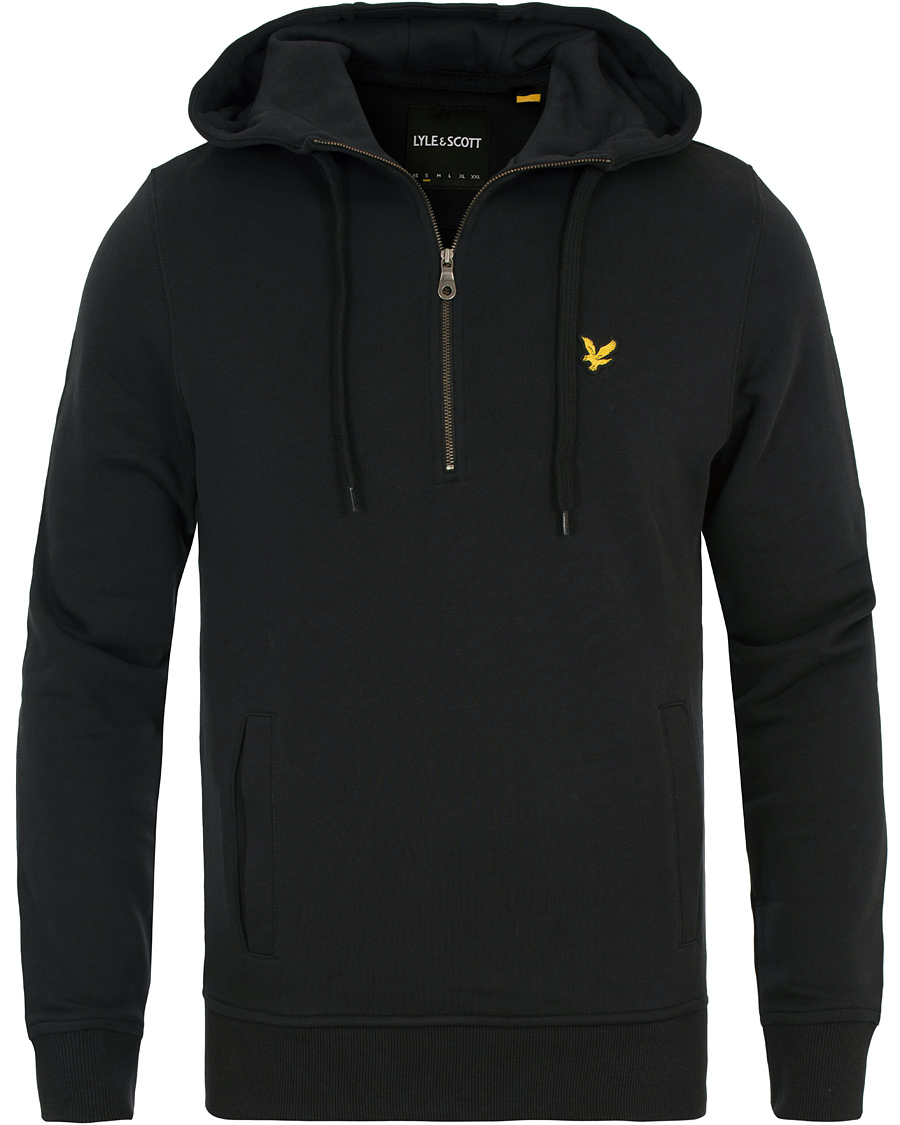 Herre | Gensere | Lyle & Scott | Half Zip Hoodie True Black