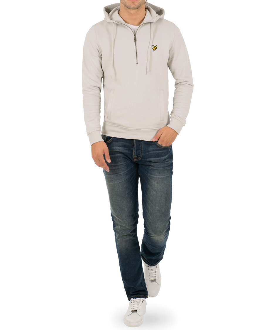 Herre | Gensere | Lyle & Scott | Half Zip Hoodie Light Grey