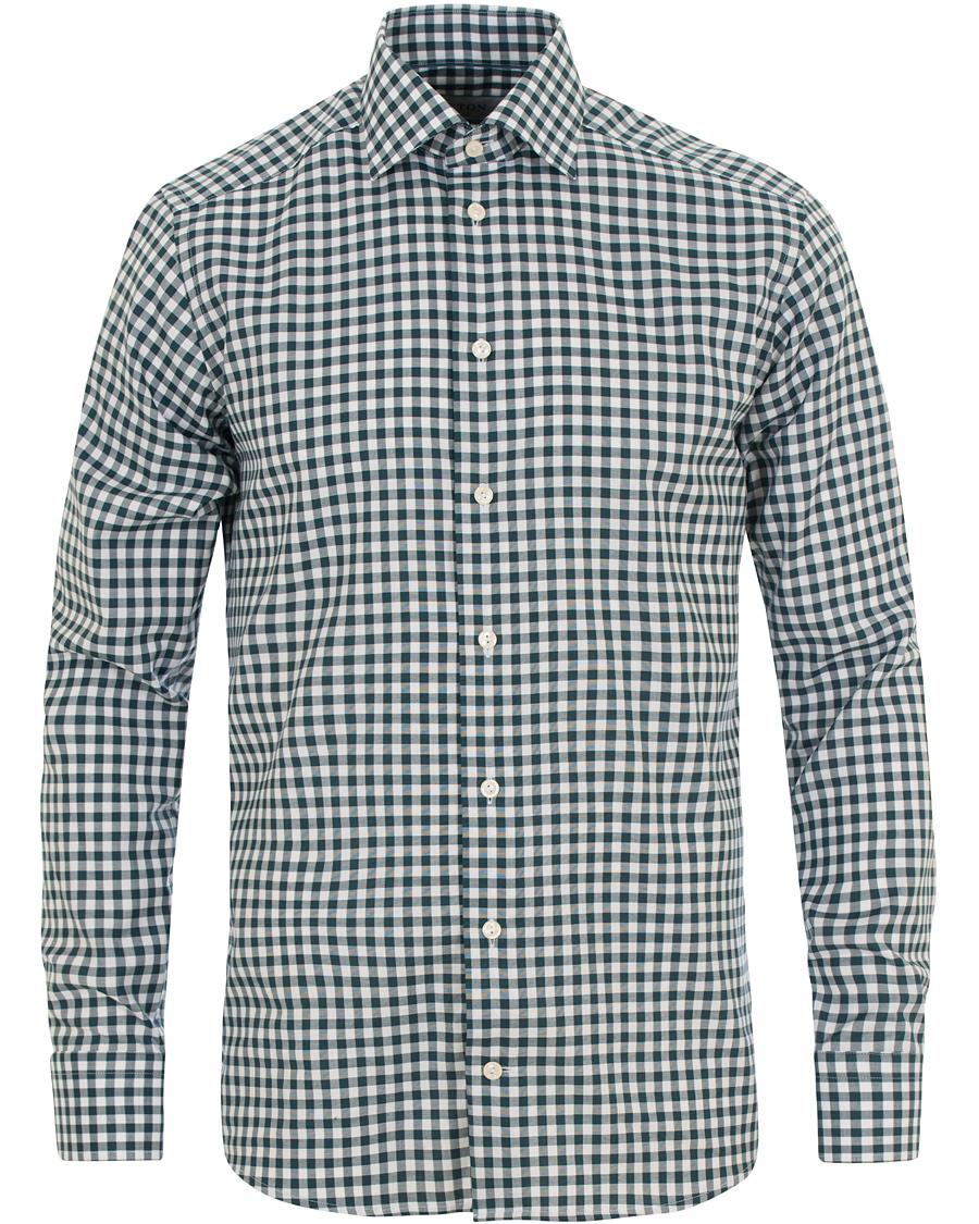 Herre | Skjorter | Eton | Slim Fit Twill Check Shirt Green