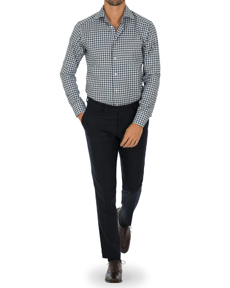 Herre | Skjorter | Eton | Slim Fit Twill Check Shirt Green