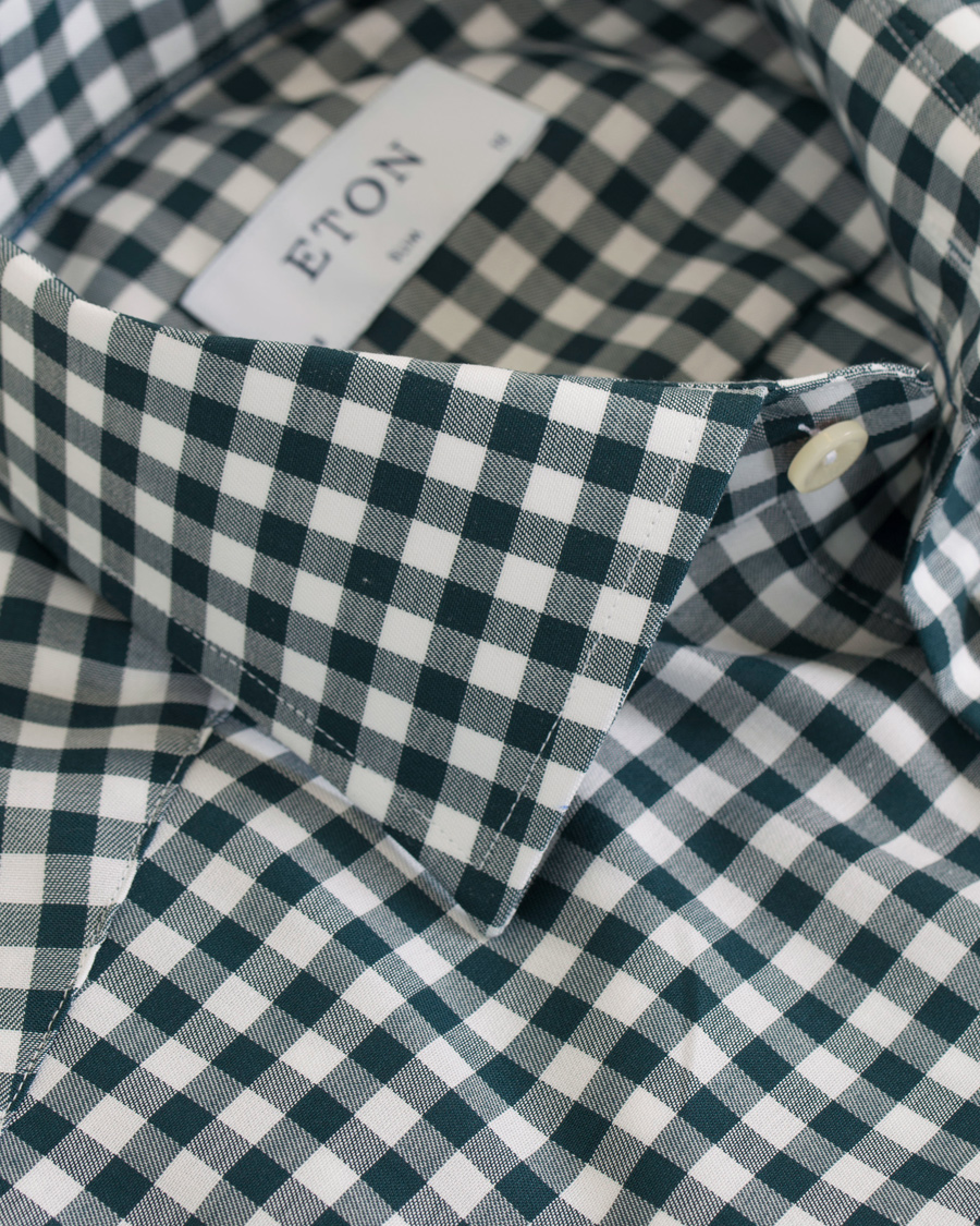 Herre | Skjorter | Eton | Slim Fit Twill Check Shirt Green