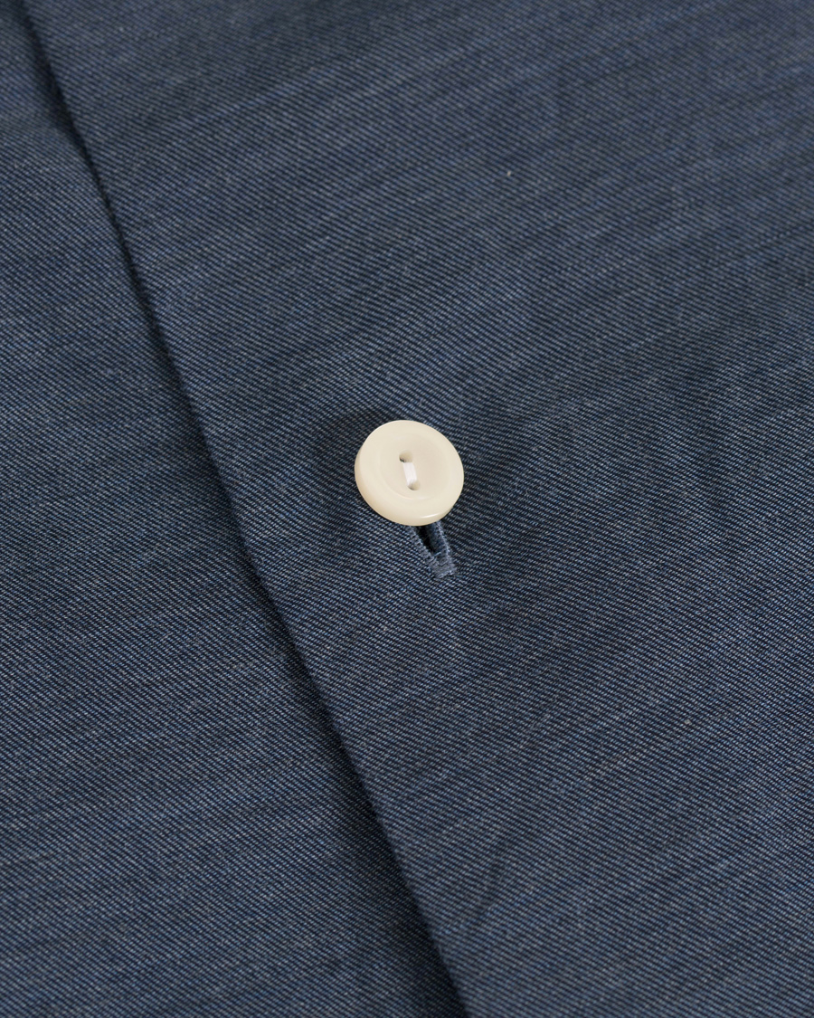 Herre | Skjorter | Eton | Slim Fit Flannel Shirt Dark Blue