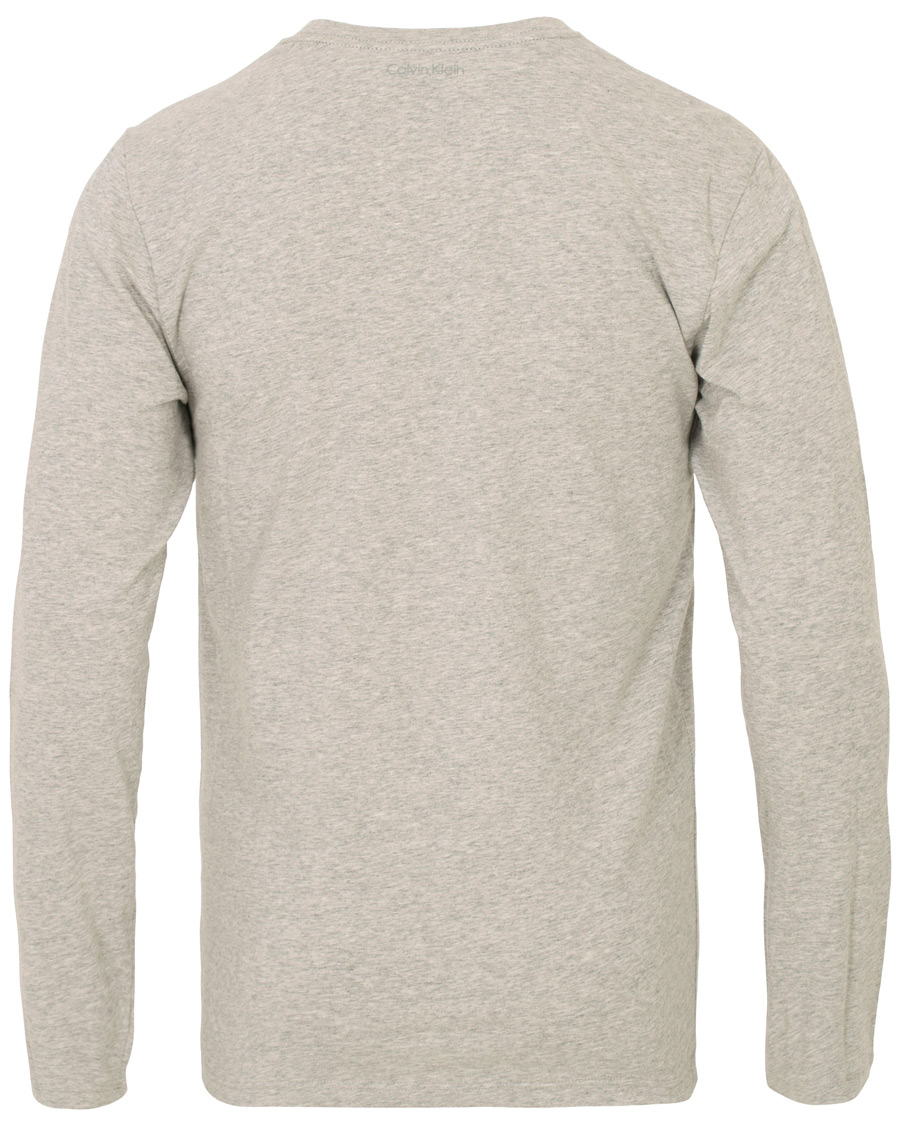 Herre | T-Shirts | Calvin Klein | Jeans Logo Long Sleeve Crew Neck Tee Grey