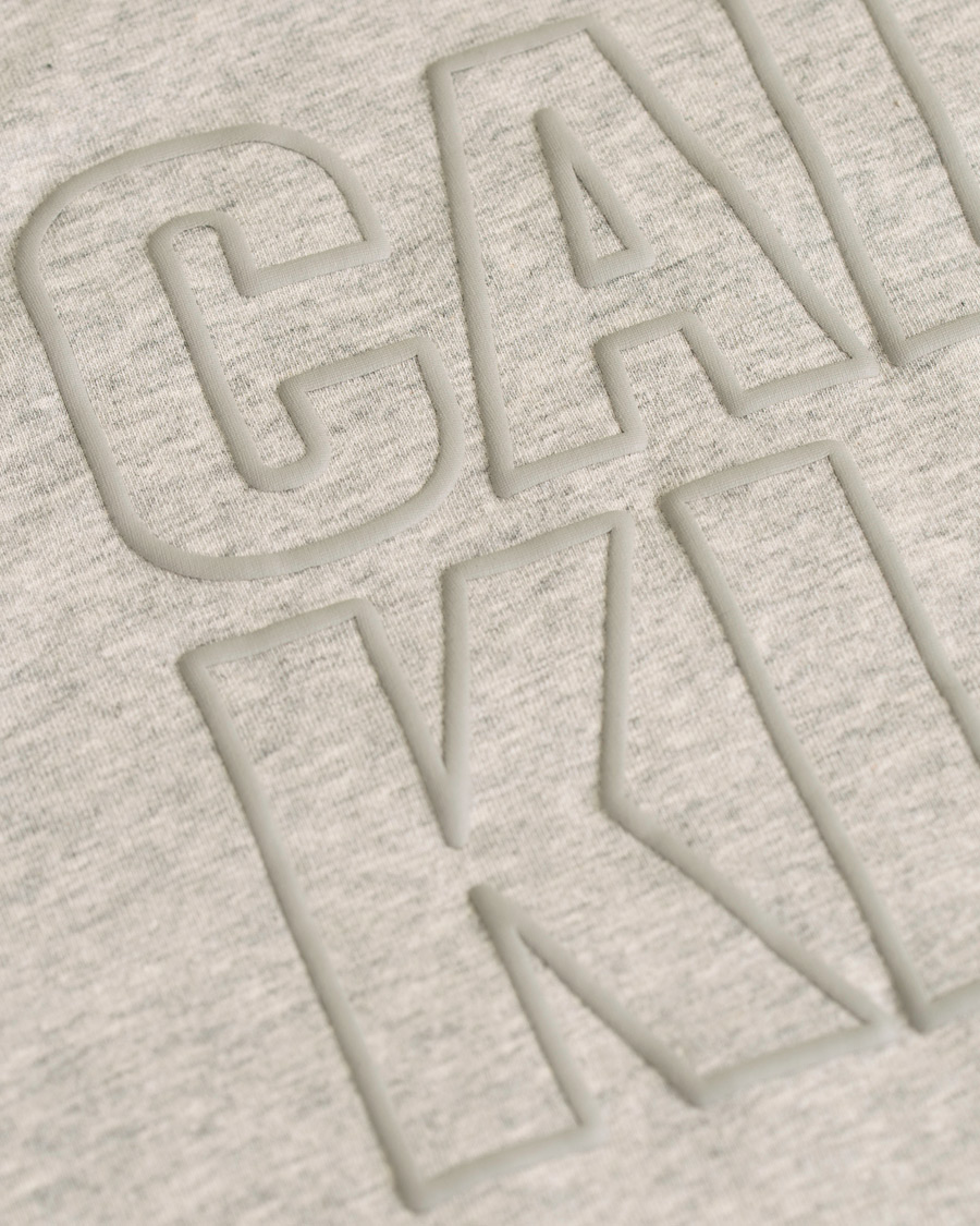 Herre | T-Shirts | Calvin Klein | Jeans Logo Long Sleeve Crew Neck Tee Grey