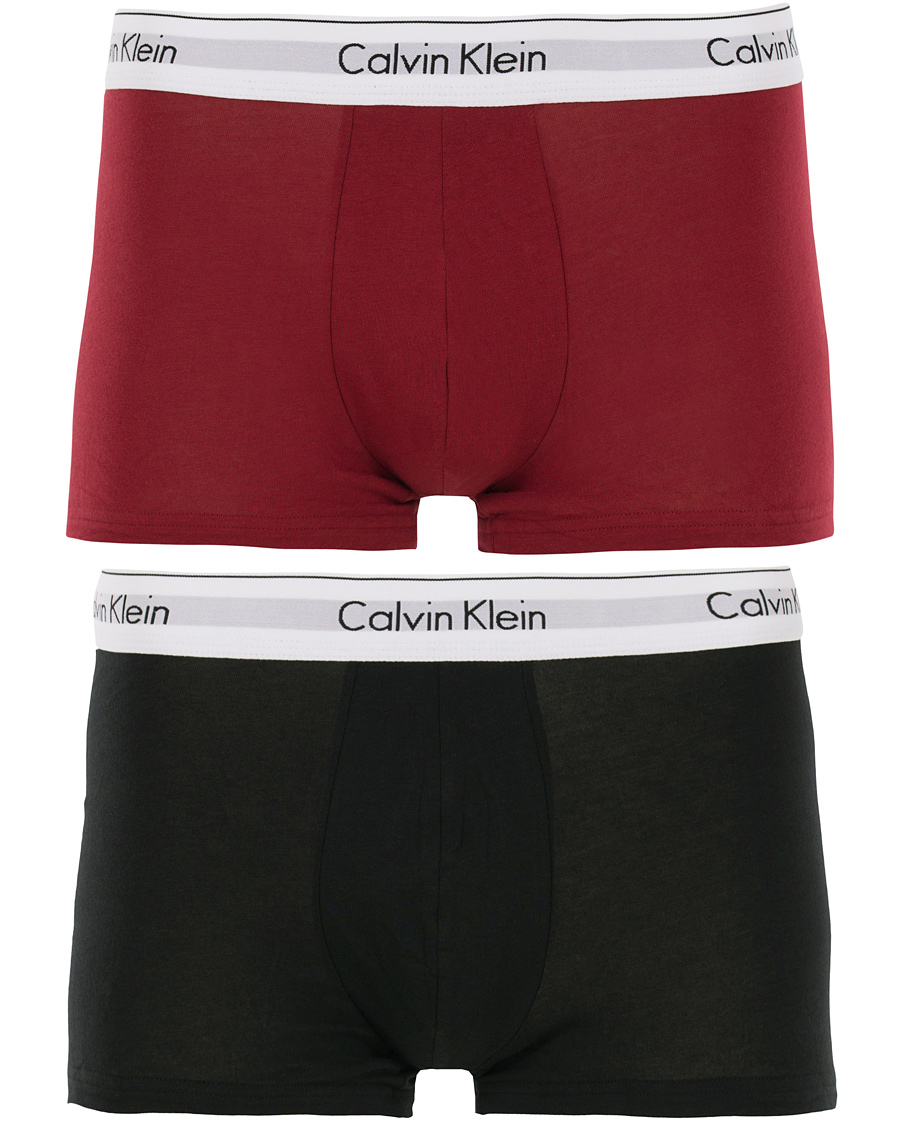 Herre | Undertøy | Calvin Klein | Jeans Modern Cotton 2-Pack Trunk Dylan Red/Black