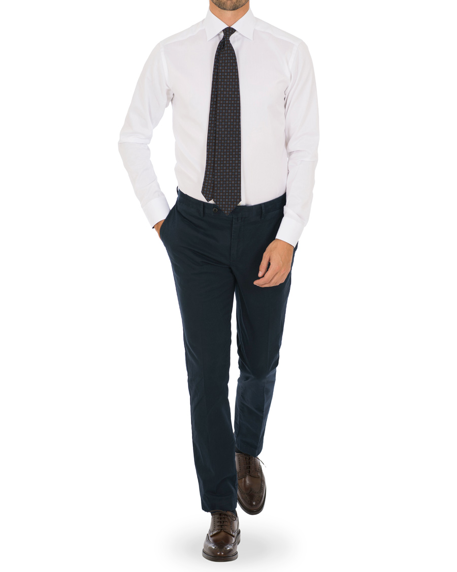 Herre | Skjorter | Eton | Super Sim Contrast Flower Shirt White