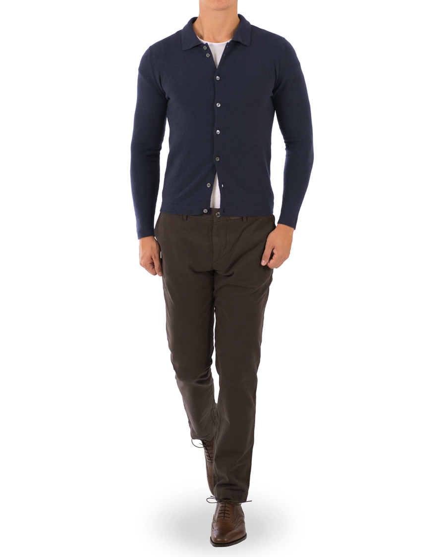 Herre | Gensere | Johnstons of Elgin | Cashmere Cardigan Navy