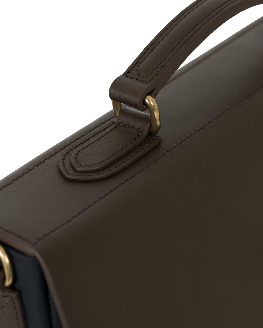 Herre | Mismo M/S Bureau Nylon Briefcase Navy/Dark Brown | Mismo | M/S Bureau Nylon Briefcase Navy/Dark Brown